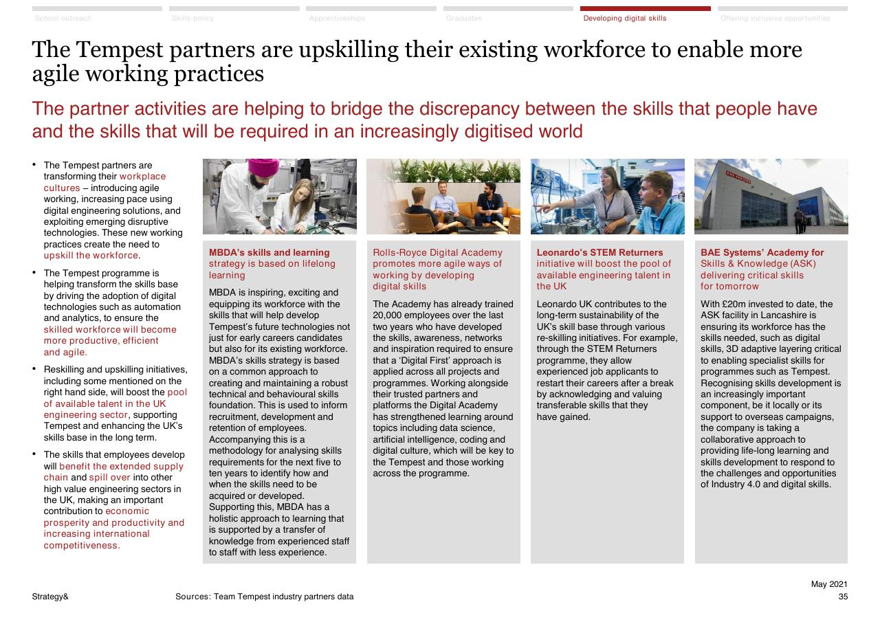 Comparison slide 35 from Assessment Of The Expected Economic Impact Of The Tempest Programme 2021 2050 PwC