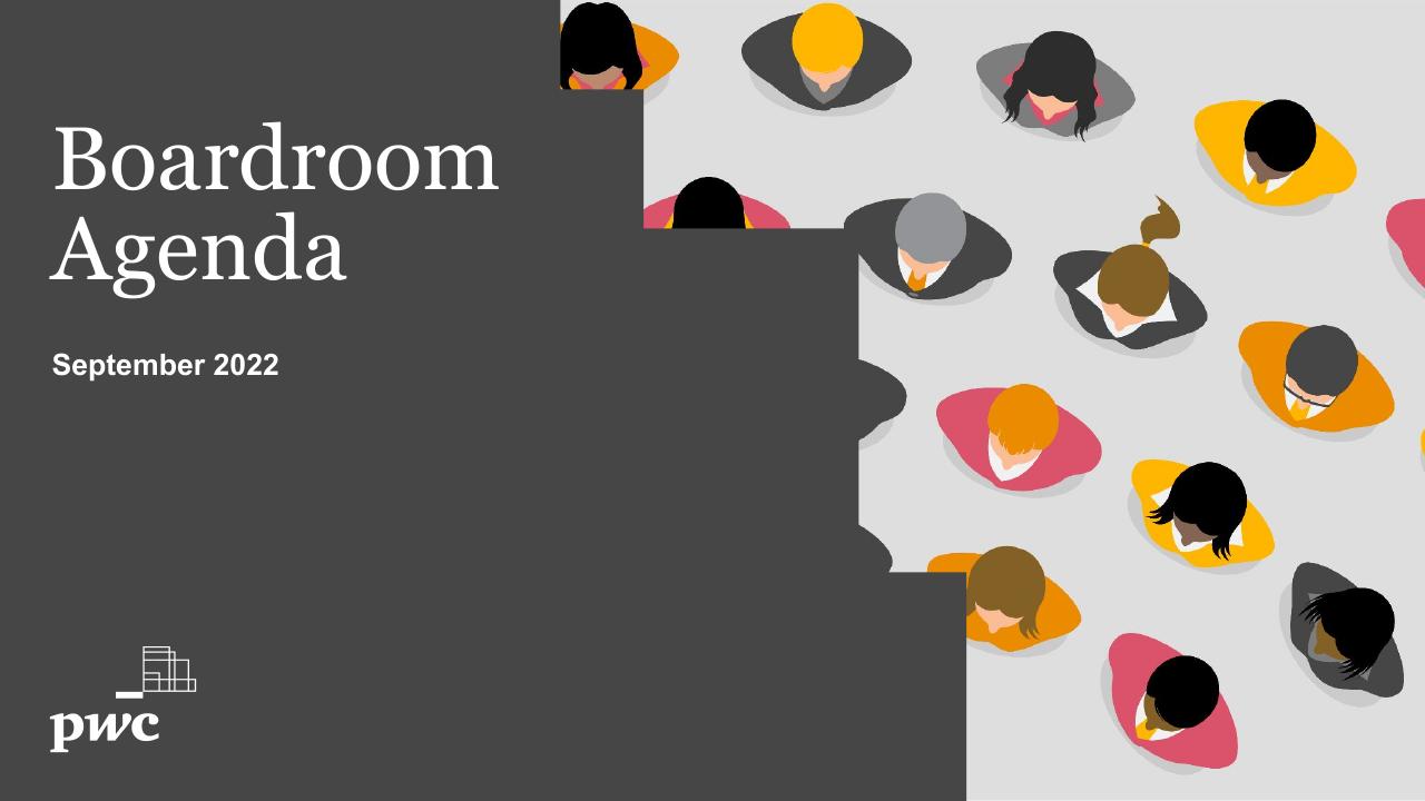 Boardroom Agenda PwC consulting deck cover