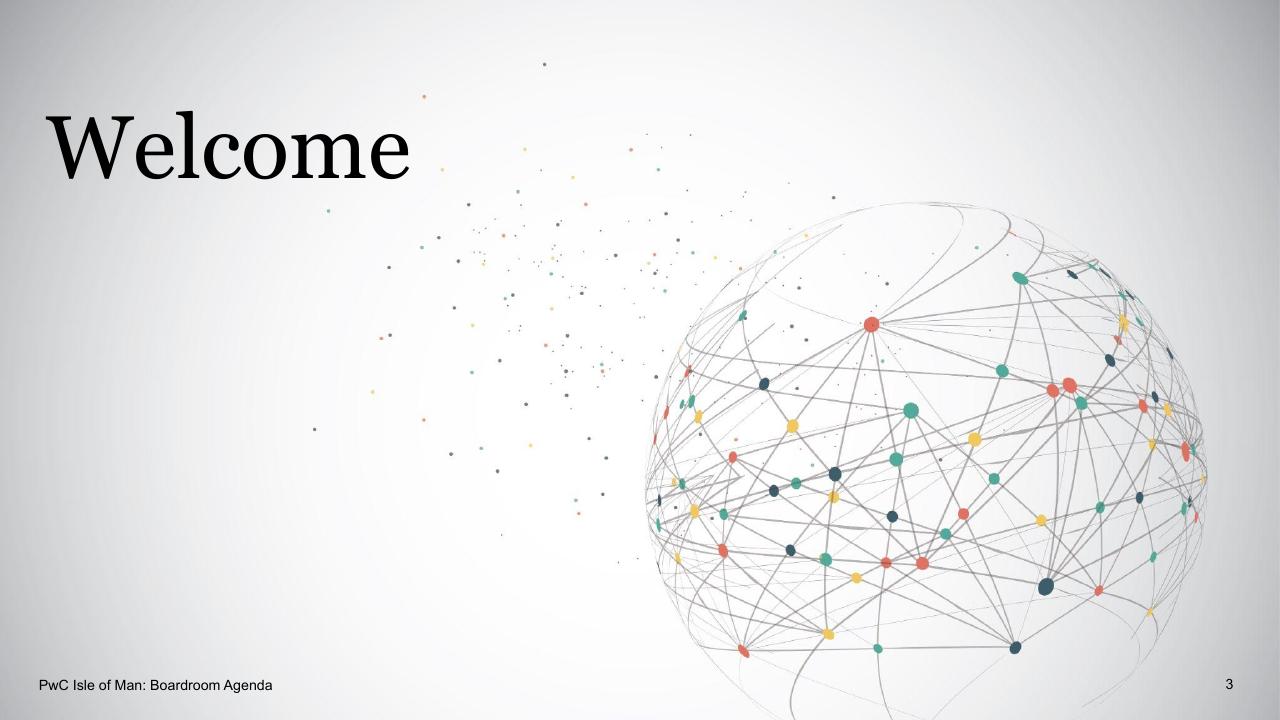 Cover slide 3 from Boardroom Agenda PwC