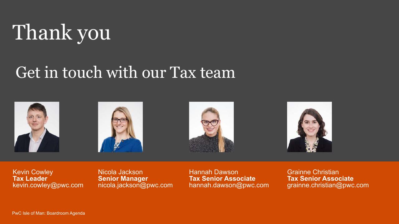 Team slide 19 from Boardroom Agenda PwC