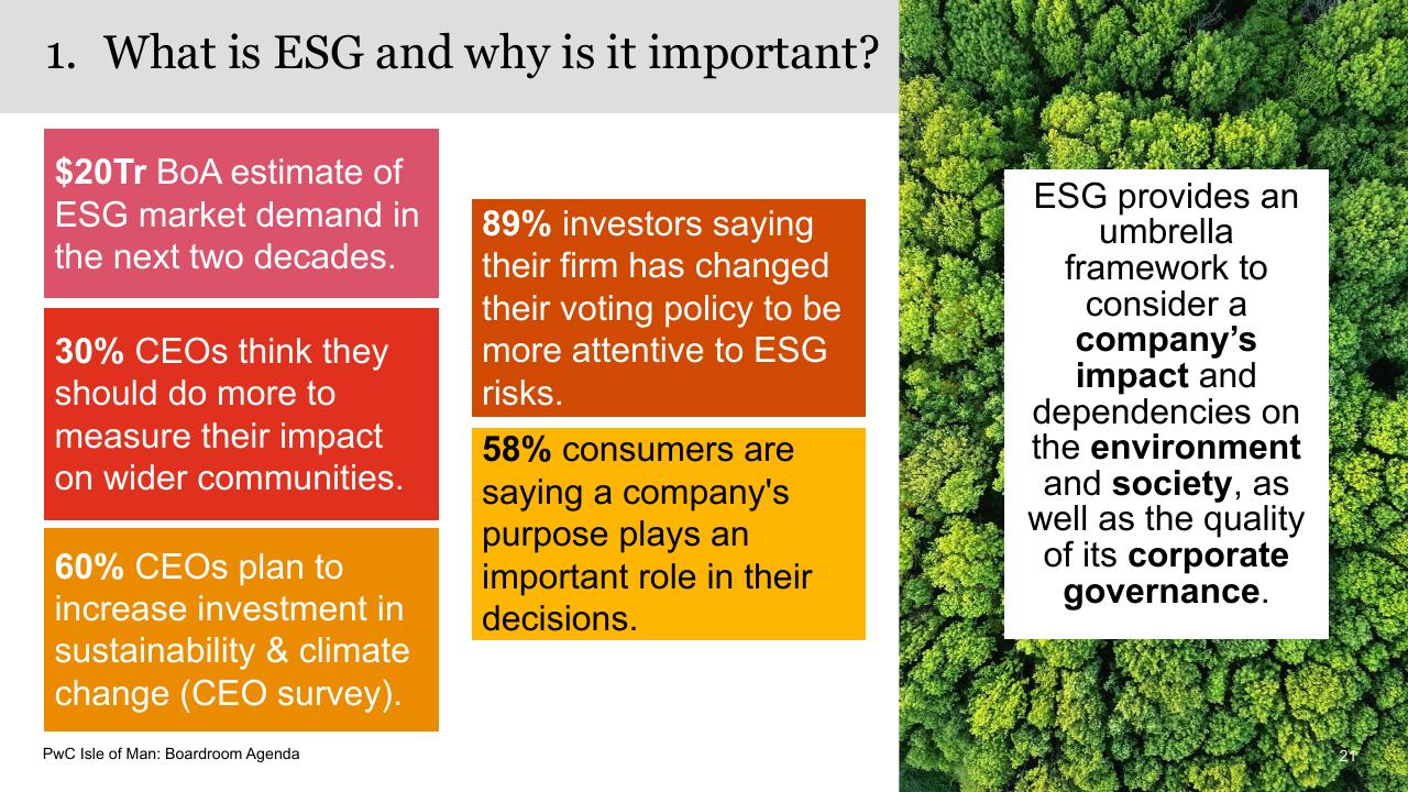 Dashboard slide 21 from Boardroom Agenda PwC