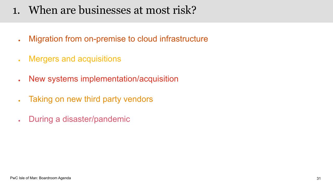 Text slide 31 from Boardroom Agenda PwC