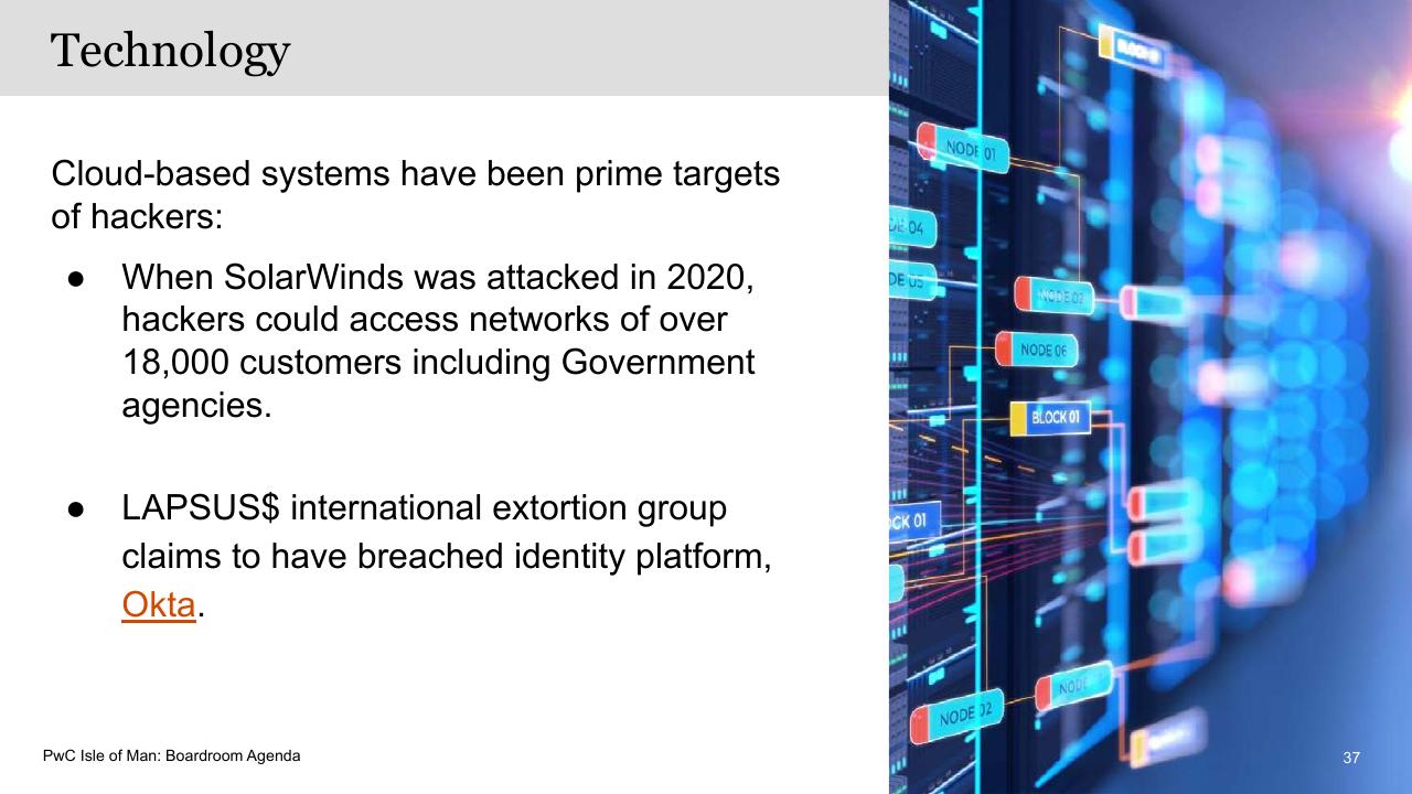Case Study slide 37 from Boardroom Agenda PwC