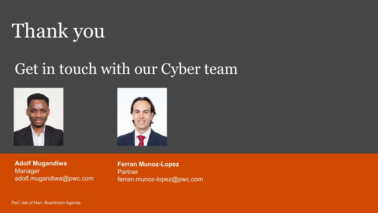 Team slide 40 from Boardroom Agenda PwC