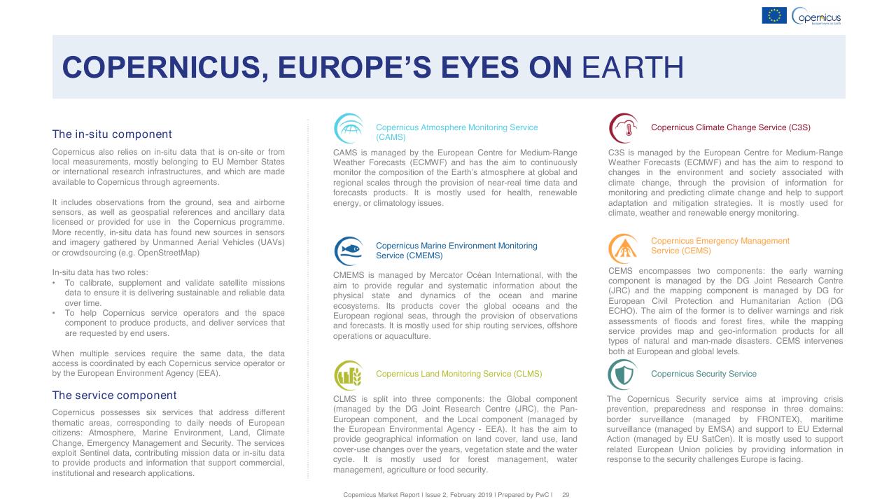 Dashboard slide 29 from Copernicus Market Report February 2019 PwC