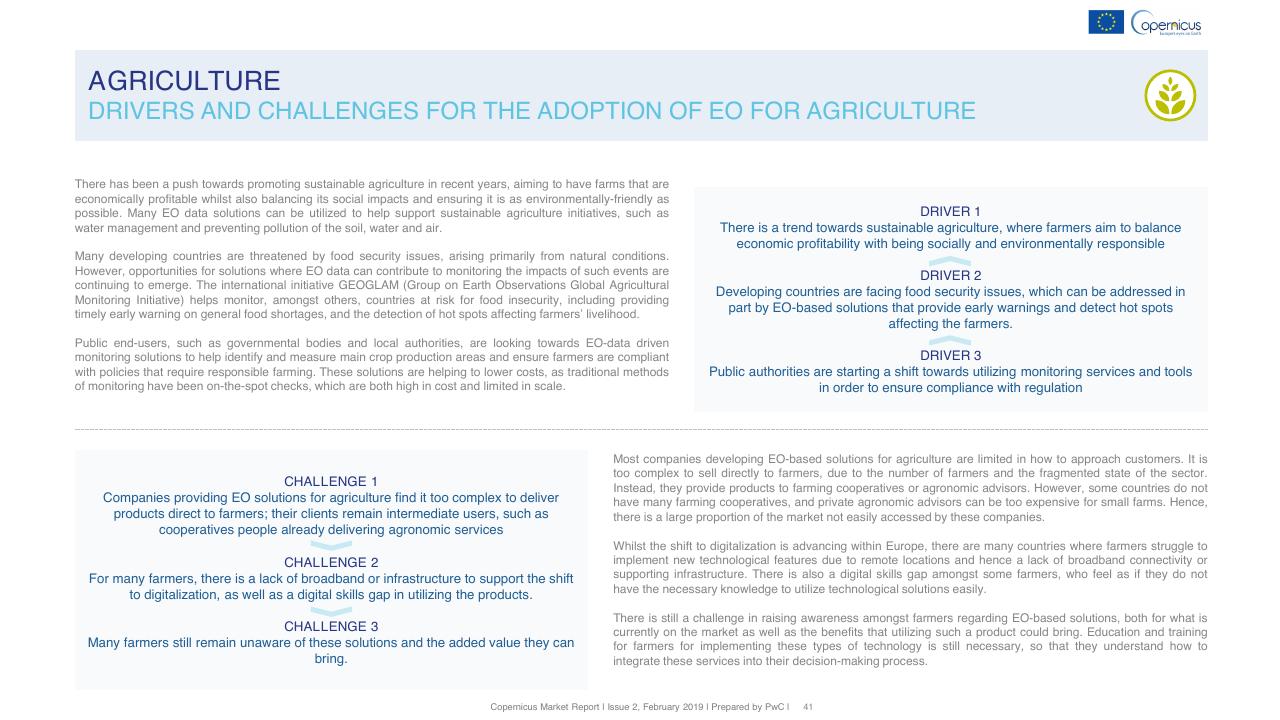 Text slide 41 from Copernicus Market Report February 2019 PwC
