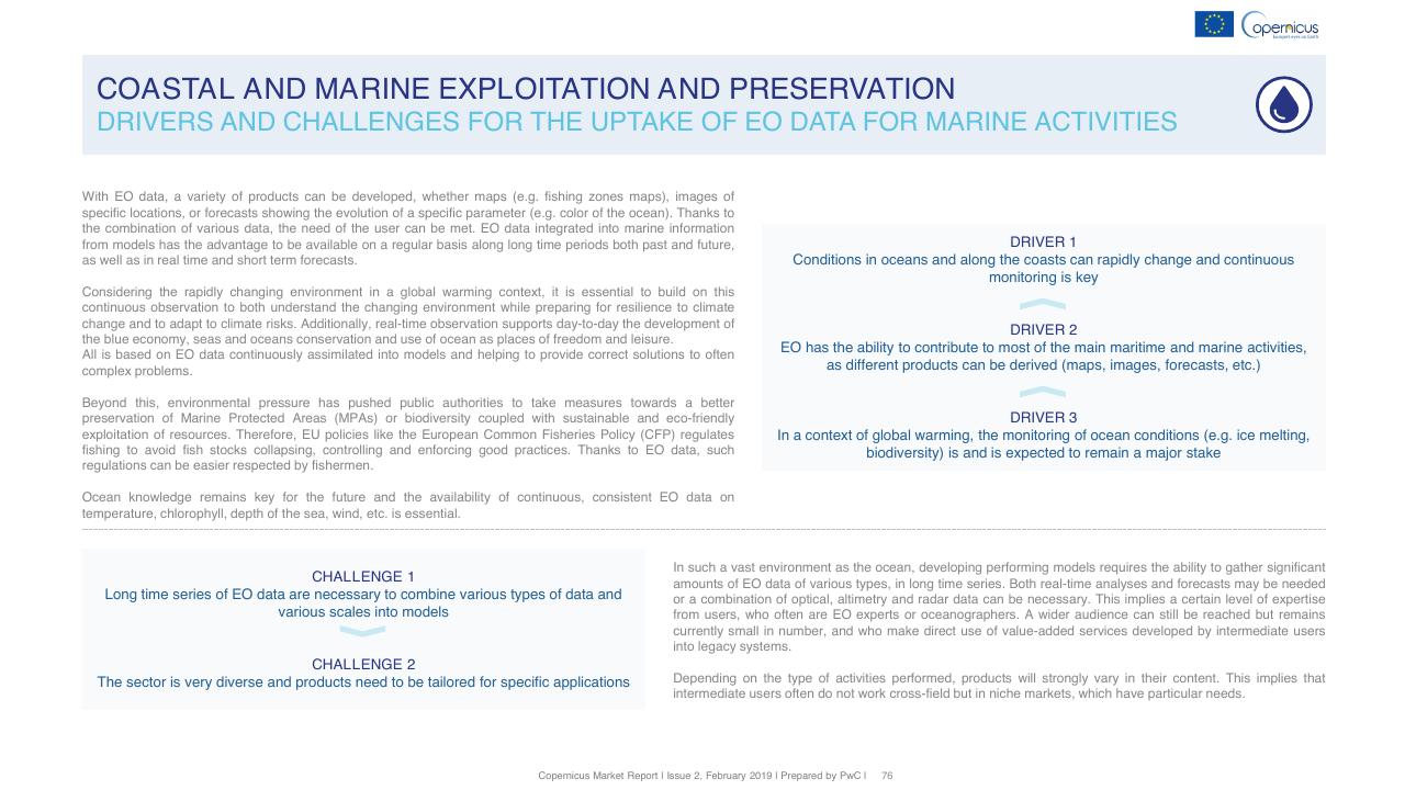 Text slide 76 from Copernicus Market Report February 2019 PwC