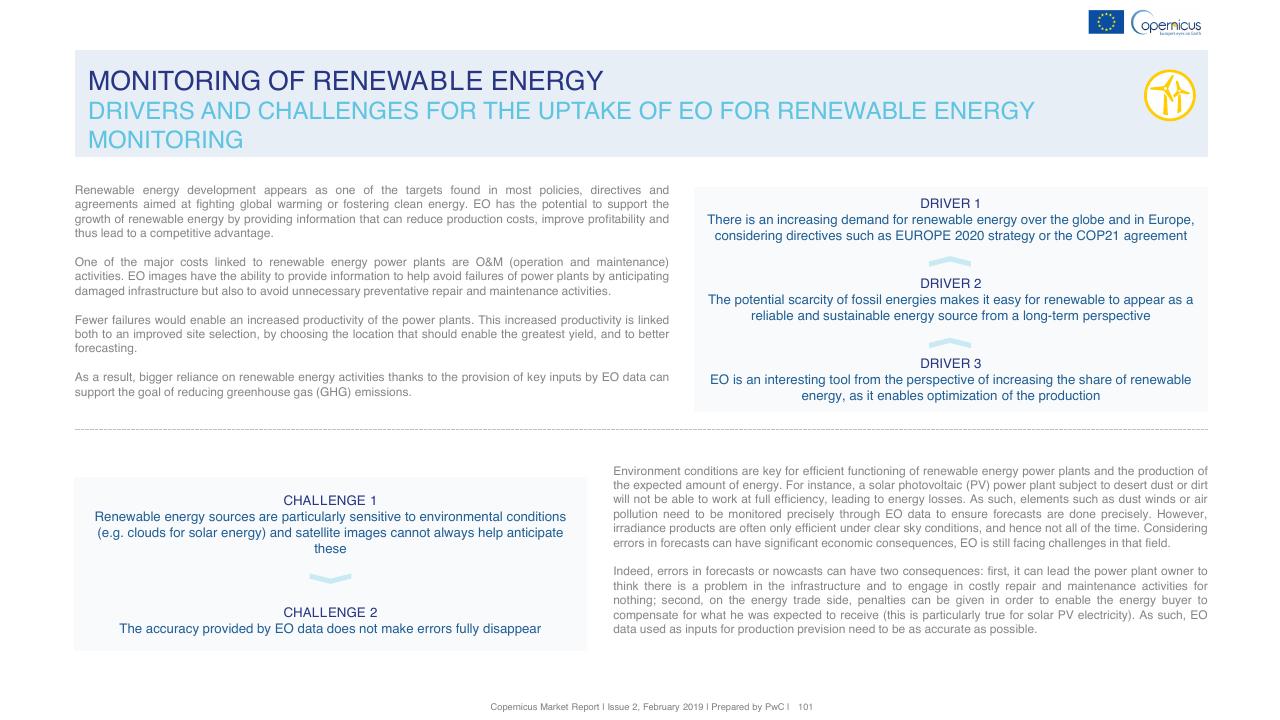 Text slide 101 from Copernicus Market Report February 2019 PwC
