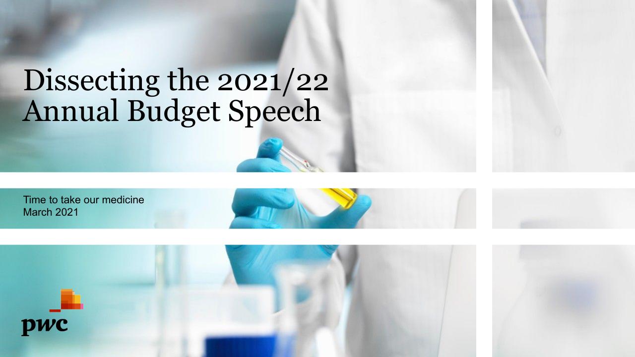 Dissecting The 2021_22 Annual Budget Speech PwC consulting deck cover