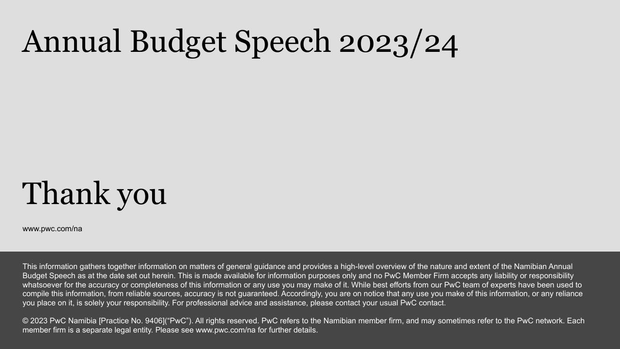 Cover slide 18 from Dissecting The 2023_24 Annual Budget Speech PwC
