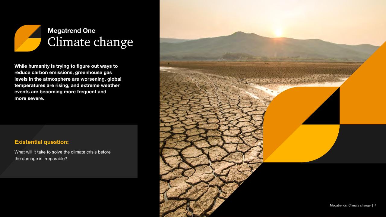 Text slide 4 from Megatrends Five Global Shifts Reshaping The World We Live In PwC