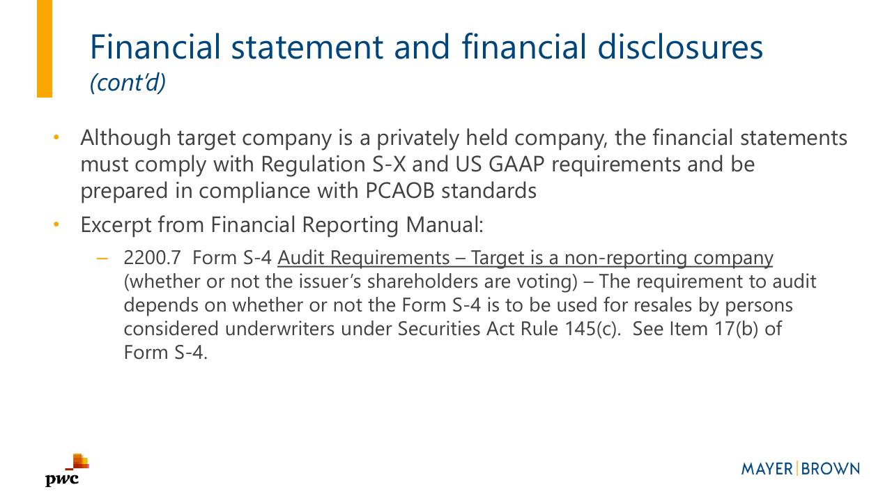 Text slide 27 from Merging With A Spac Preparing For Life As A Public Company PwC