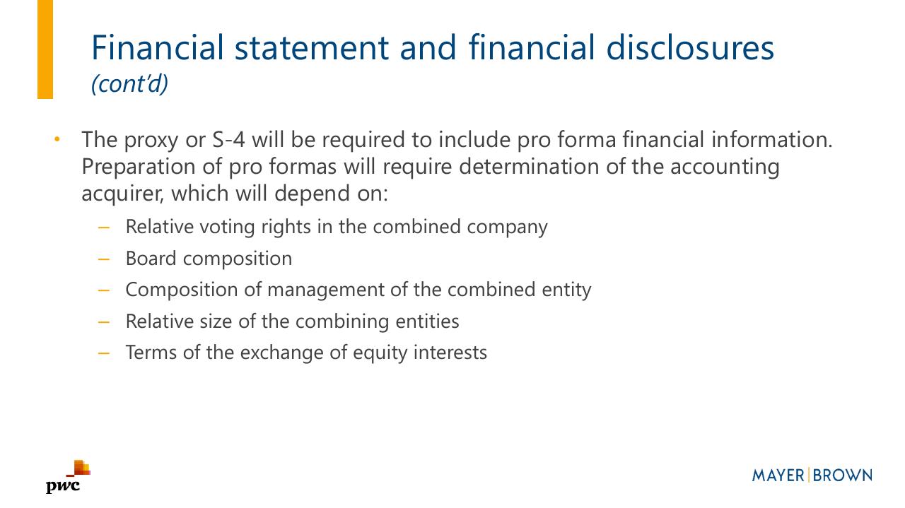Text slide 29 from Merging With A Spac Preparing For Life As A Public Company PwC