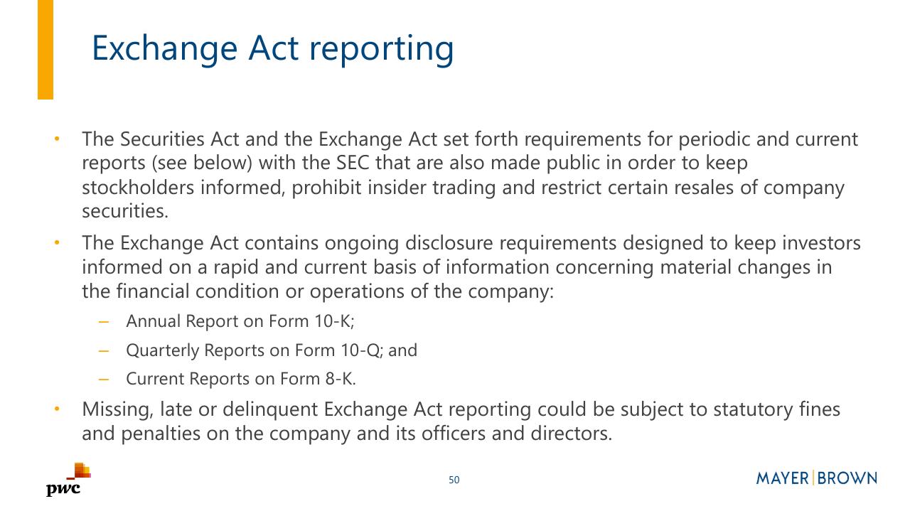 Text slide 50 from Merging With A Spac Preparing For Life As A Public Company PwC