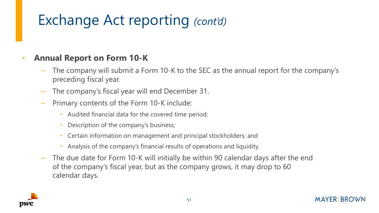 Text slide 51 from Merging With A Spac Preparing For Life As A Public Company PwC