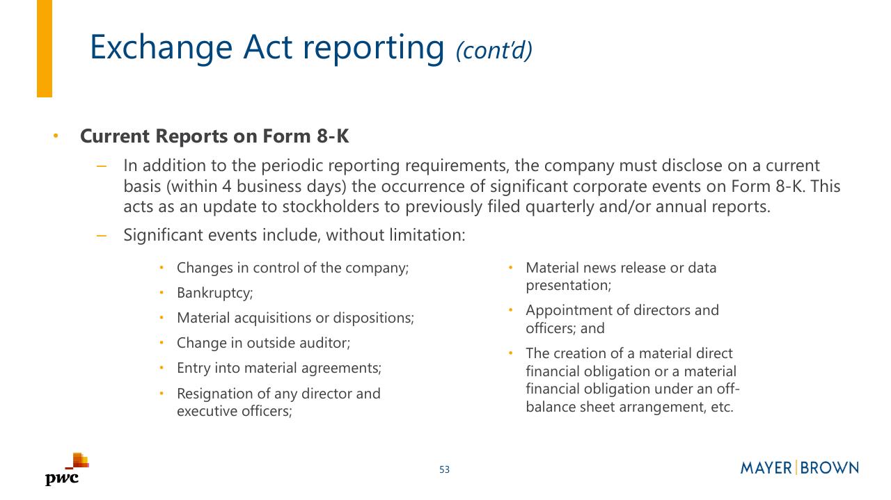 Text slide 53 from Merging With A Spac Preparing For Life As A Public Company PwC