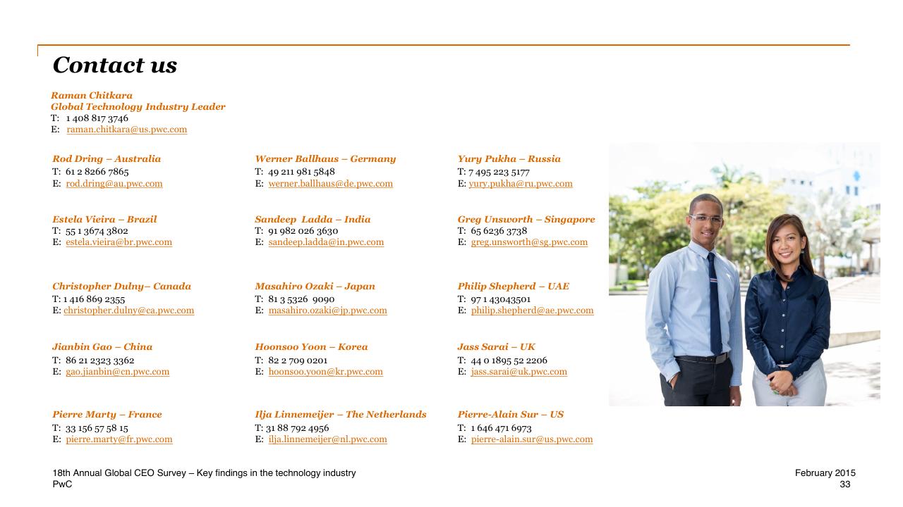 Team slide 33 from One Global Village Technology Industry Key Findings