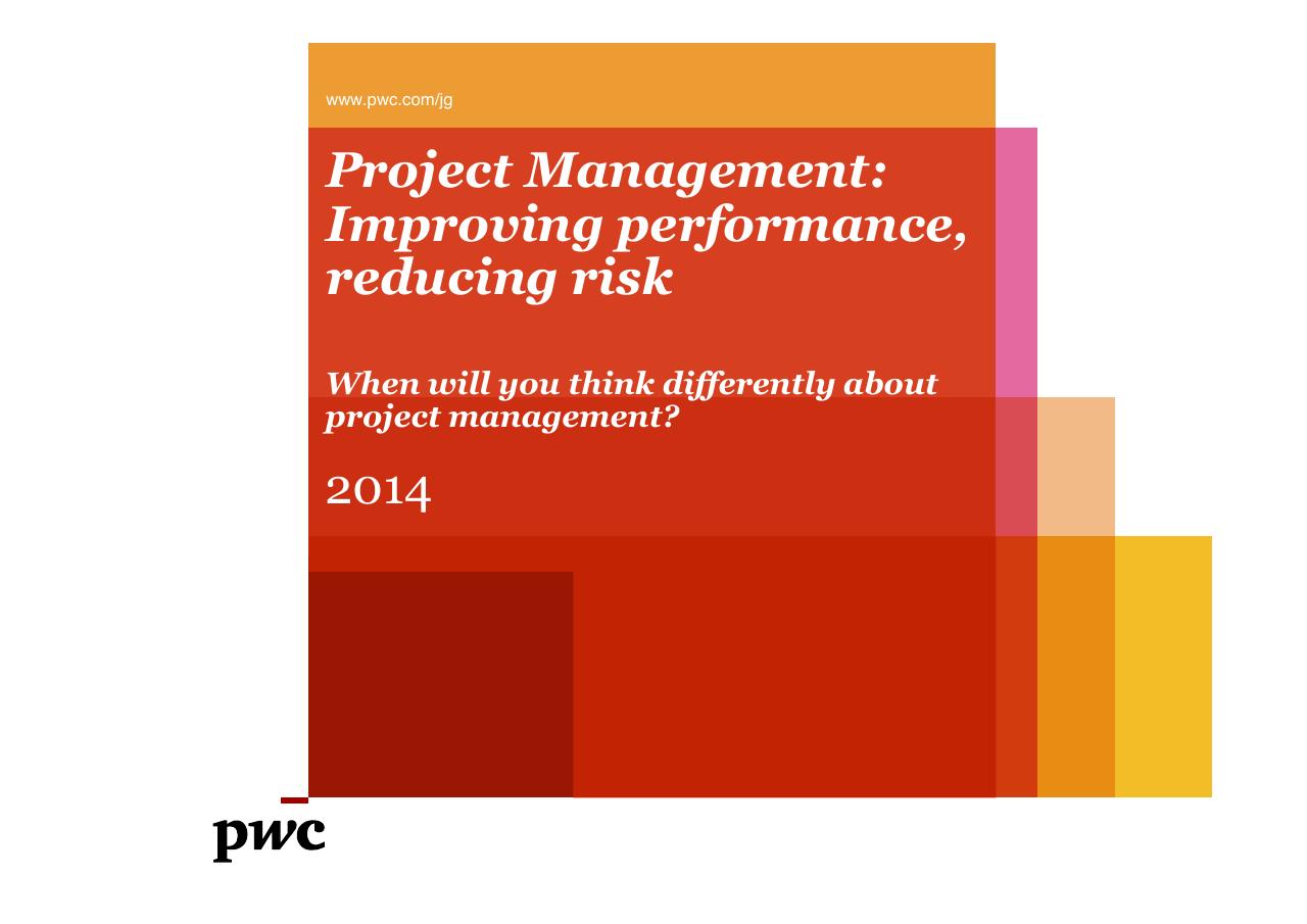 Project Management Improving Performance Reducing Risk consulting deck cover