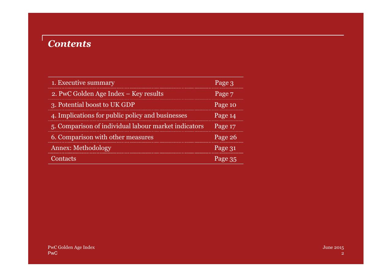 Agenda slide 2 from PwC Golden Age Index How Well Are Oecd Economies Adapting To An Older Workforce_