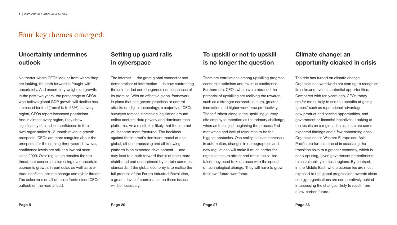 Text slide 4 from Pwc_s 23rd Annual Global CEO Survey PwC
