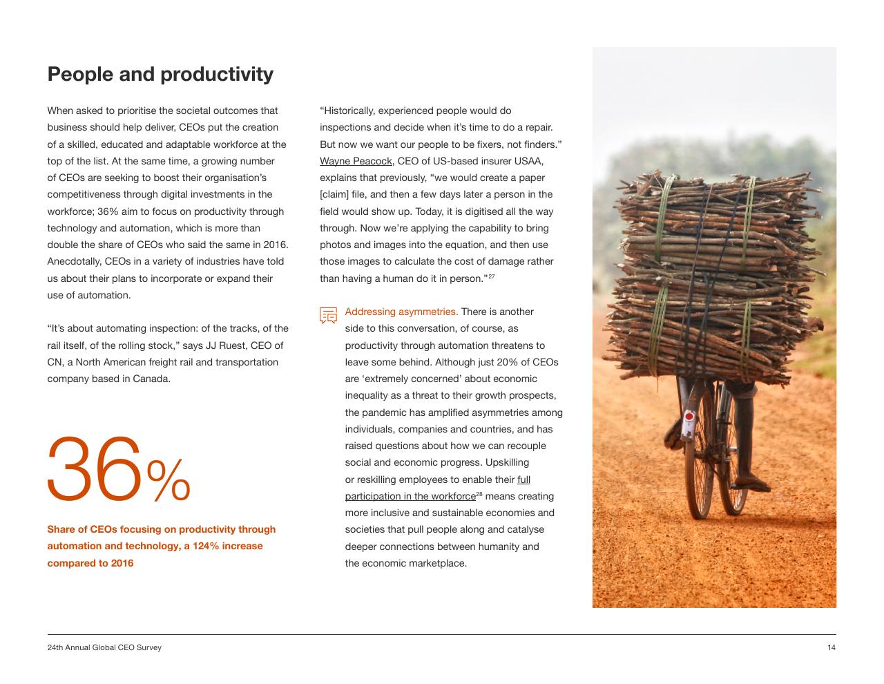 Text slide 14 from Pwc_s 24th Annual Global CEO Survey PwC