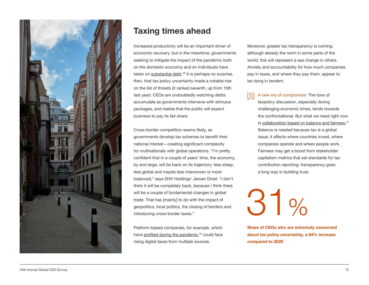 Text slide 15 from Pwc_s 24th Annual Global CEO Survey PwC