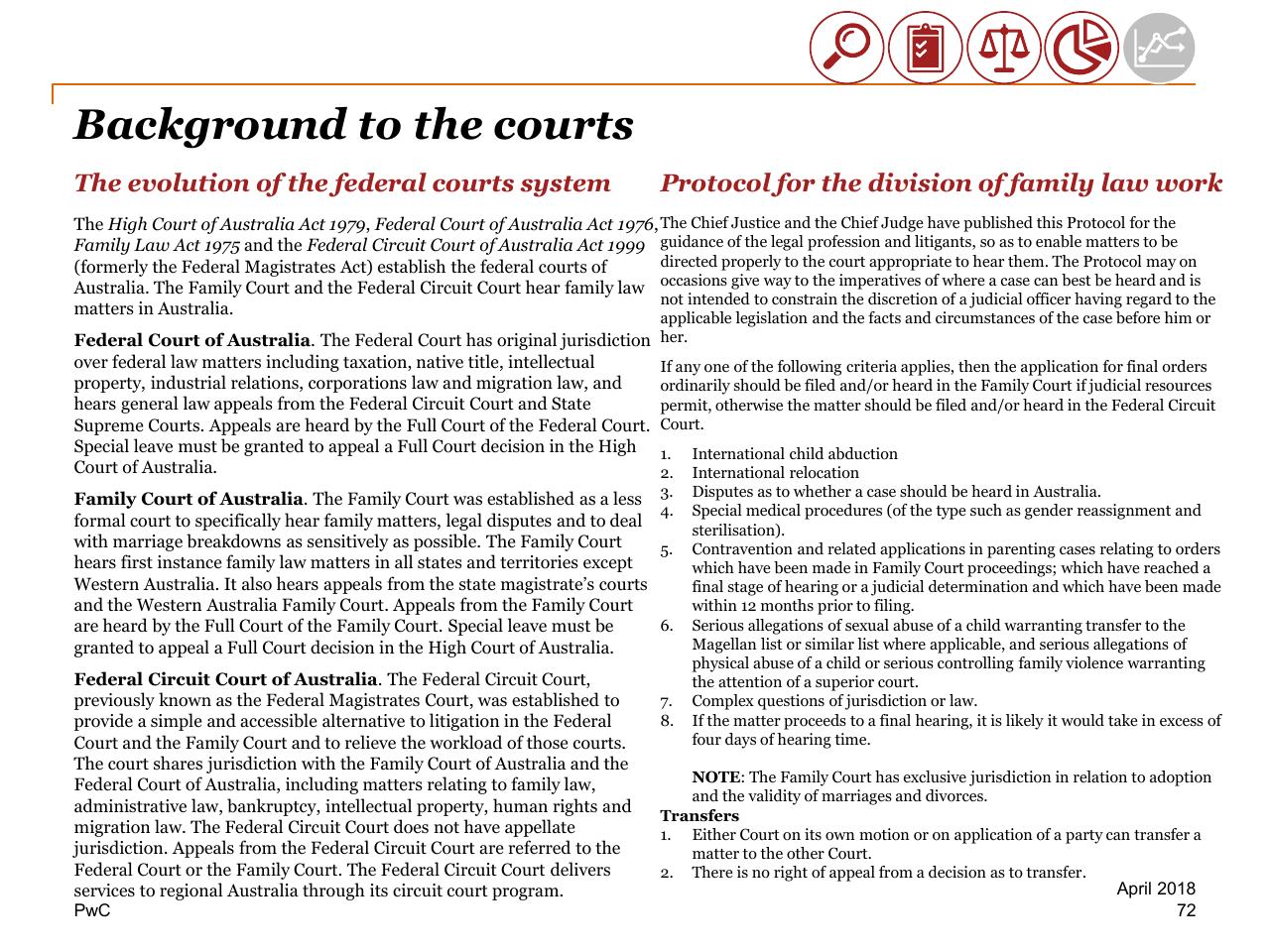 Text slide 72 from Review Of Efficiency Of The Operation Of The Federal Courts PwC