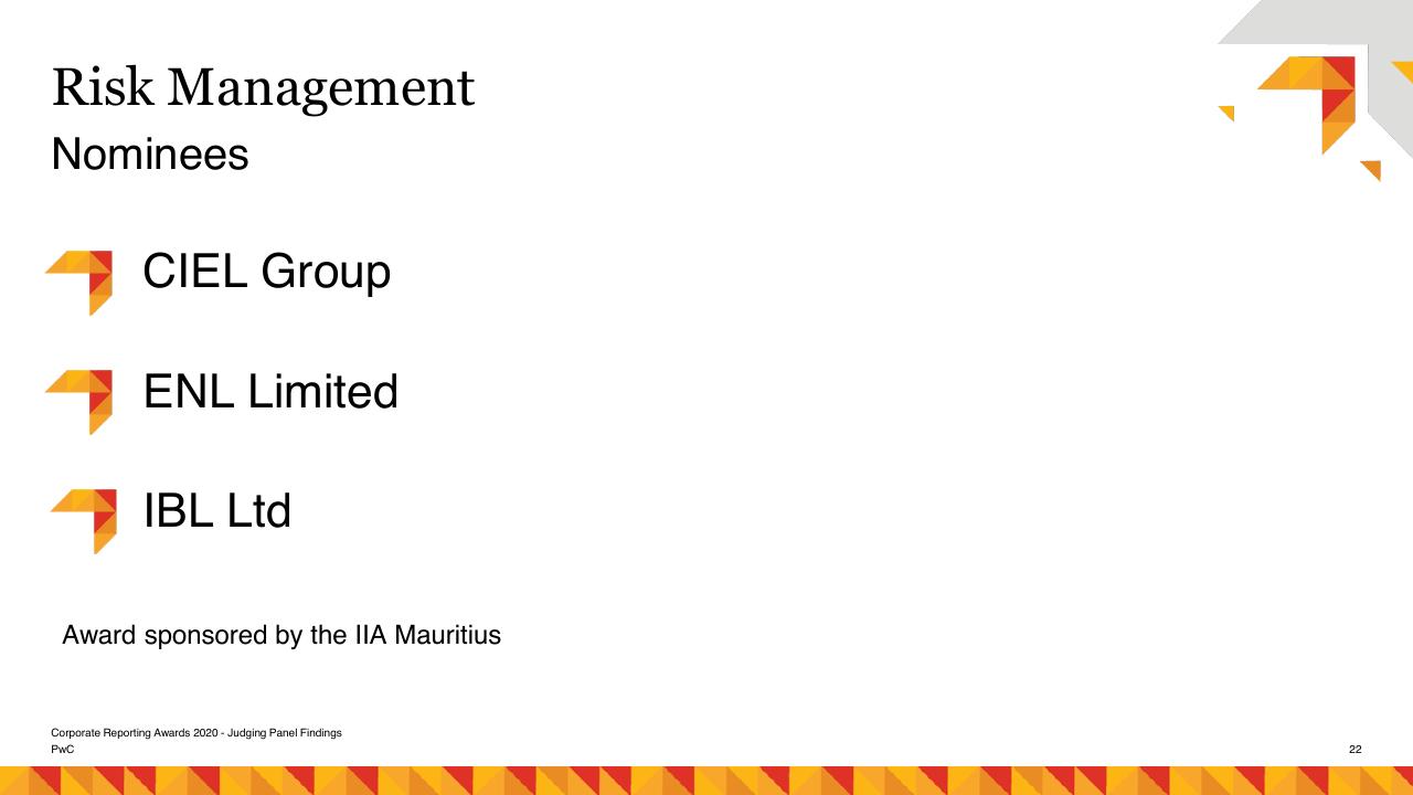 Text slide 22 from Risk Management As A Catalyst For Growth PwC