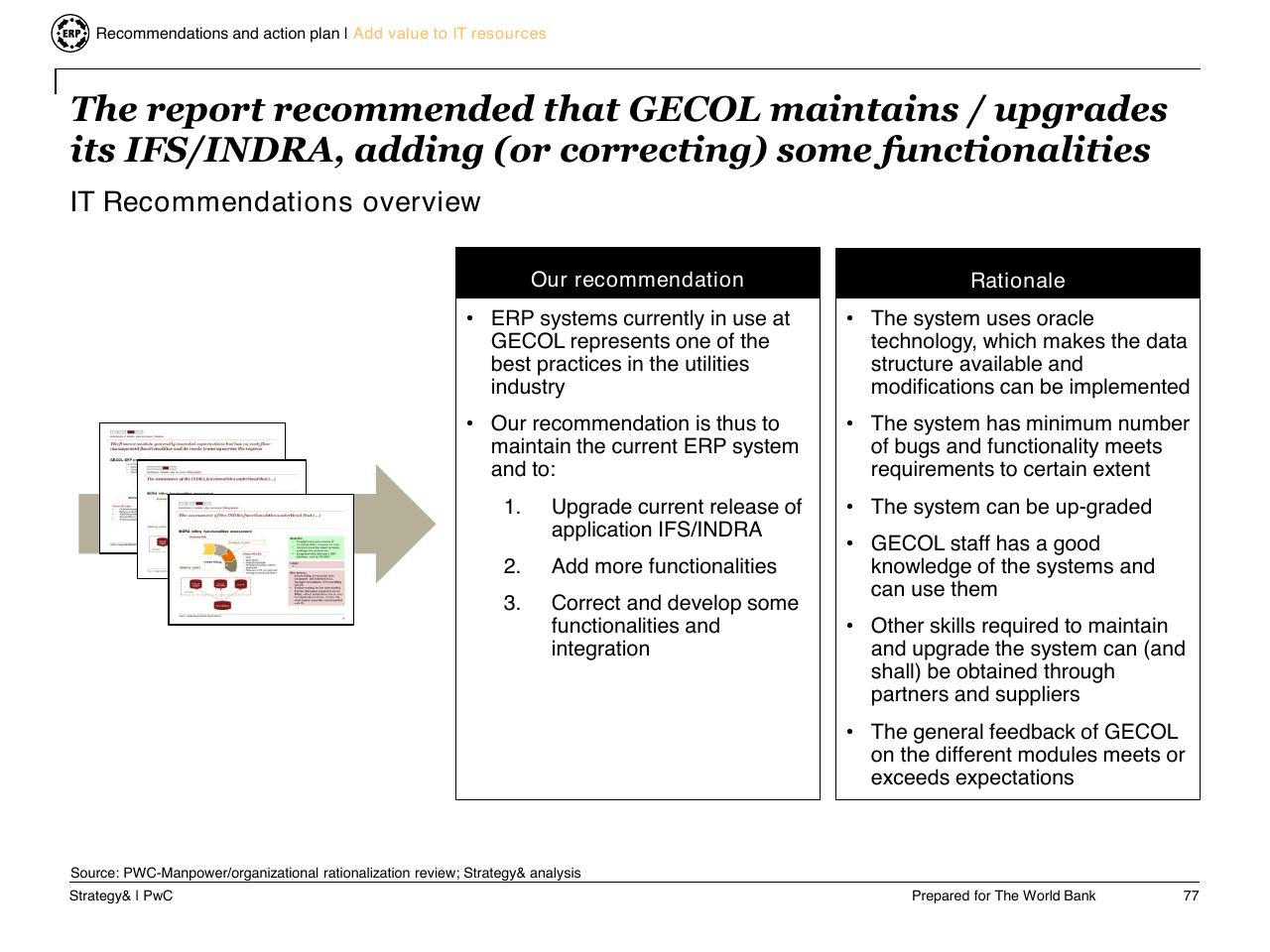 Comparison slide 78 from Task C Gecol Institutional Dev And Perform Improvement