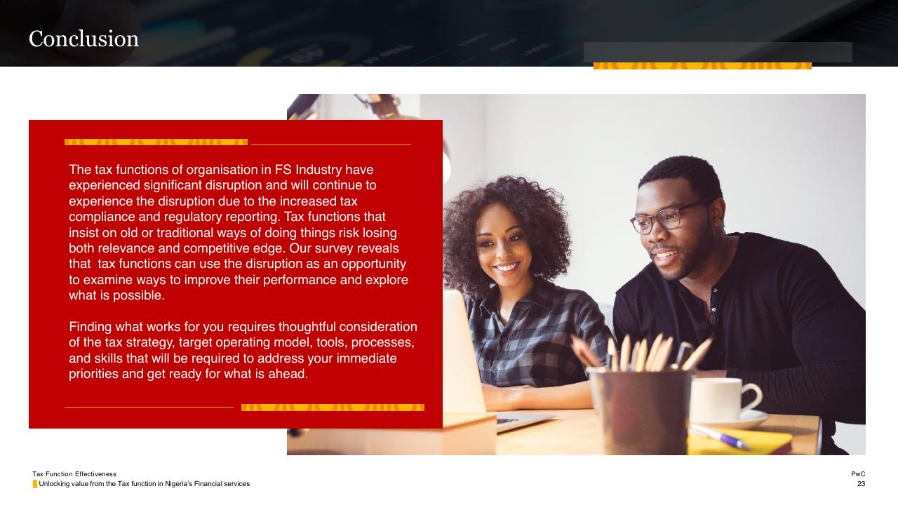 Text slide 23 from Tax Function Effectiveness PwC
