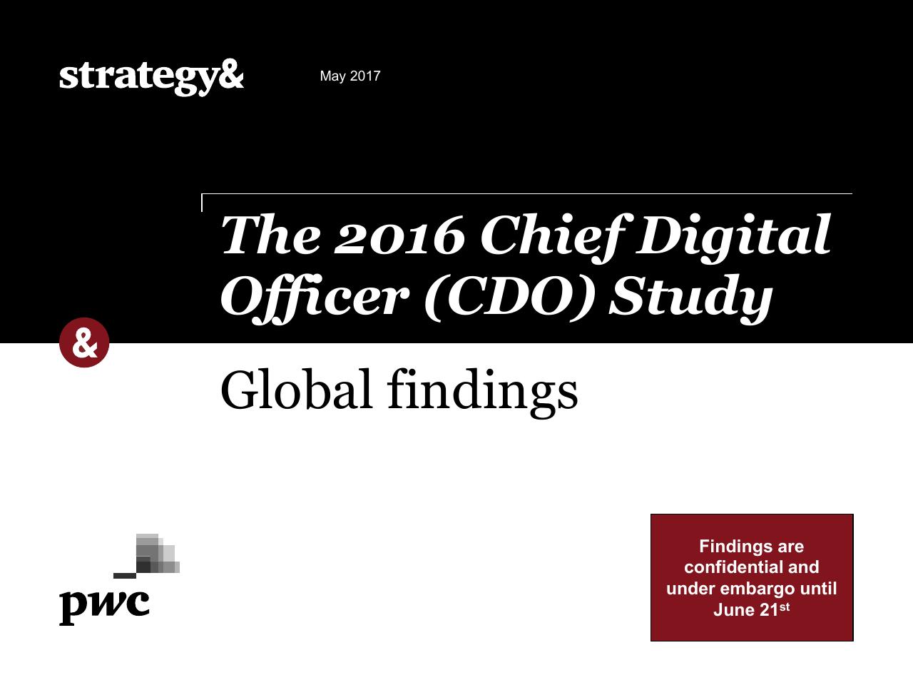 The 2016 Chief Digital Officer Cdo Study consulting deck cover