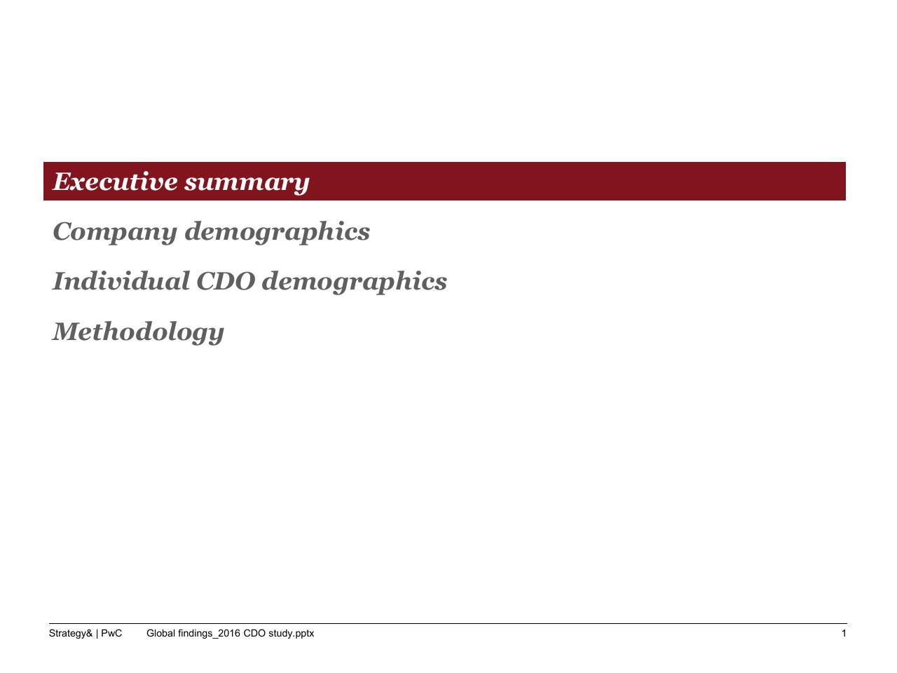 Section Divider slide 2 from The 2016 Chief Digital Officer Cdo Study