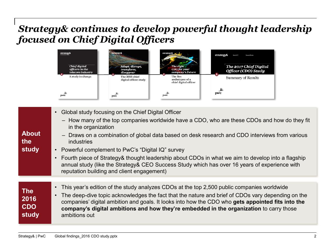 Text slide 3 from The 2016 Chief Digital Officer Cdo Study