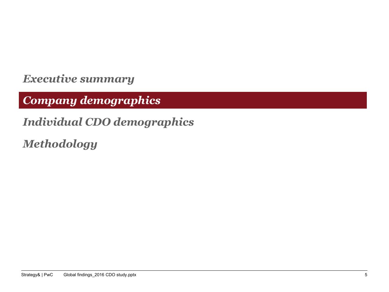 Section Divider slide 6 from The 2016 Chief Digital Officer Cdo Study