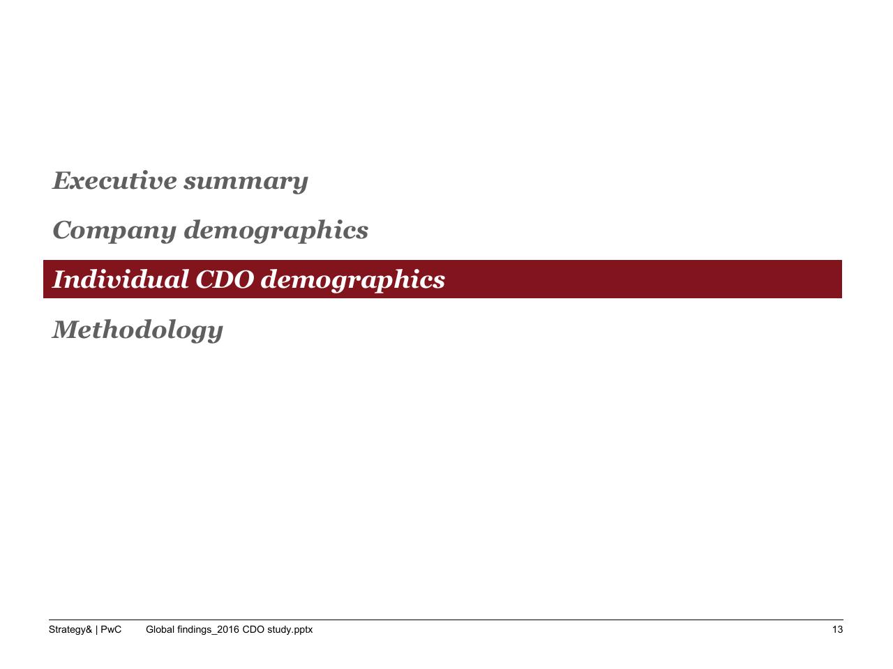 Section Divider slide 14 from The 2016 Chief Digital Officer Cdo Study