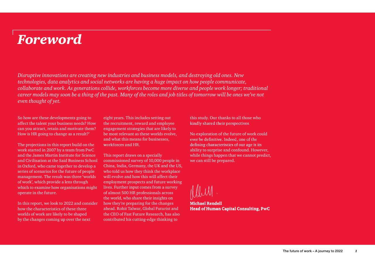 Text slide 3 from The Future Of Work A Journey To 2022 PwC