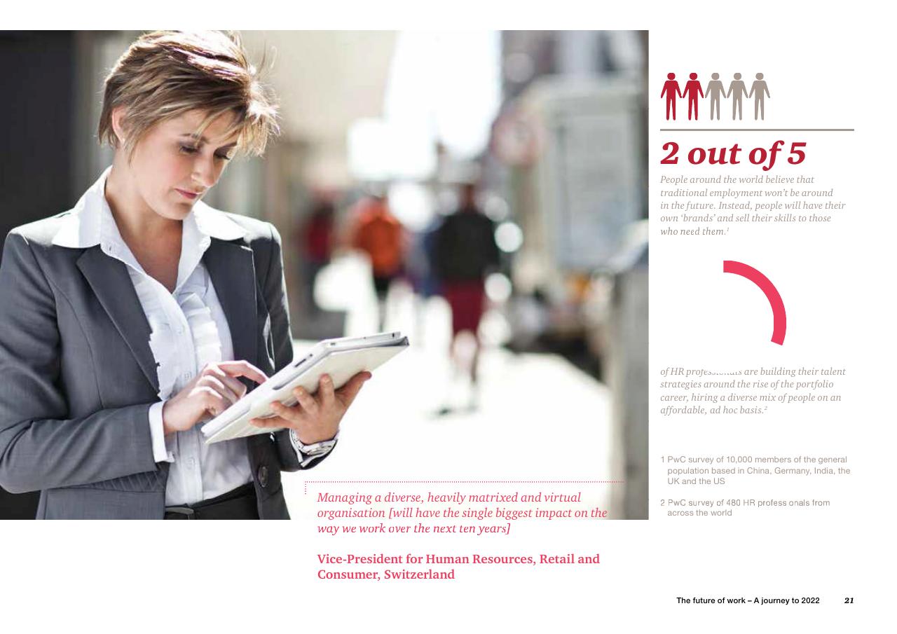 Text slide 23 from The Future Of Work A Journey To 2022 PwC