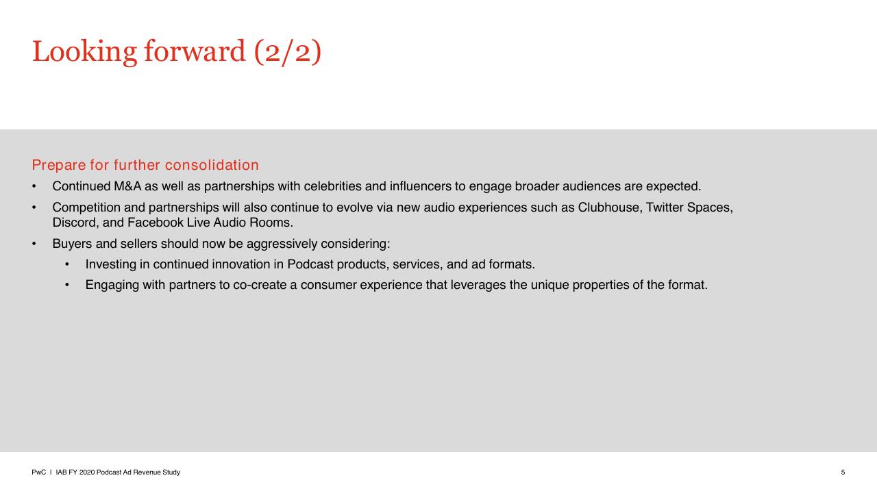 Text slide 5 from US Podcast Advertising Revenue Study Pwc1