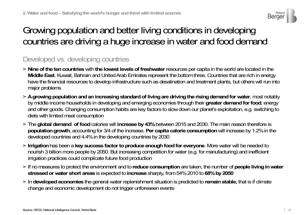 Text slide 27 from Roland Berger Trend Compendium 2030_ Megatrend 3 Scarcity Of Resources Roland Berger