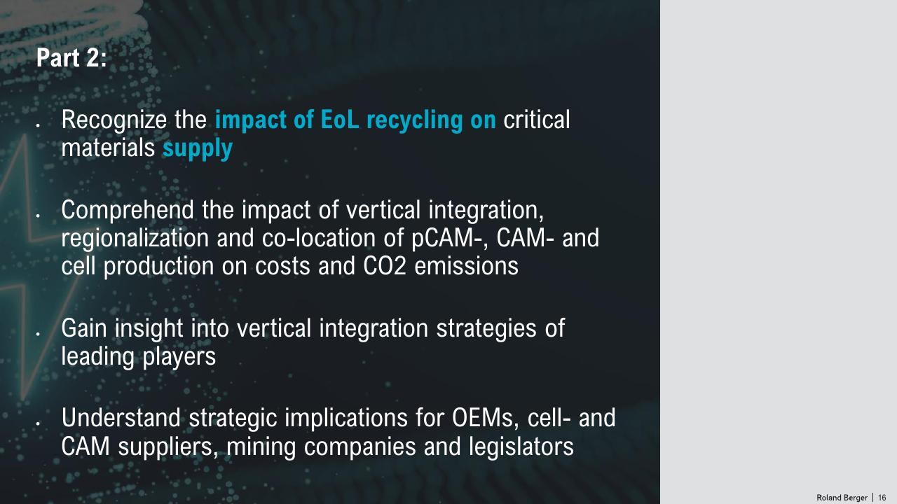 Section Divider slide 16 from The Lithium Ion Ev Battery Market And Supply Chain